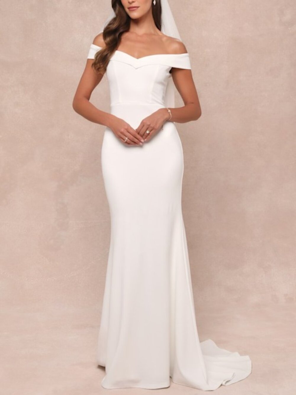 Lulus White Off-the-shoulder Mermaid Maxi Dress - Size M